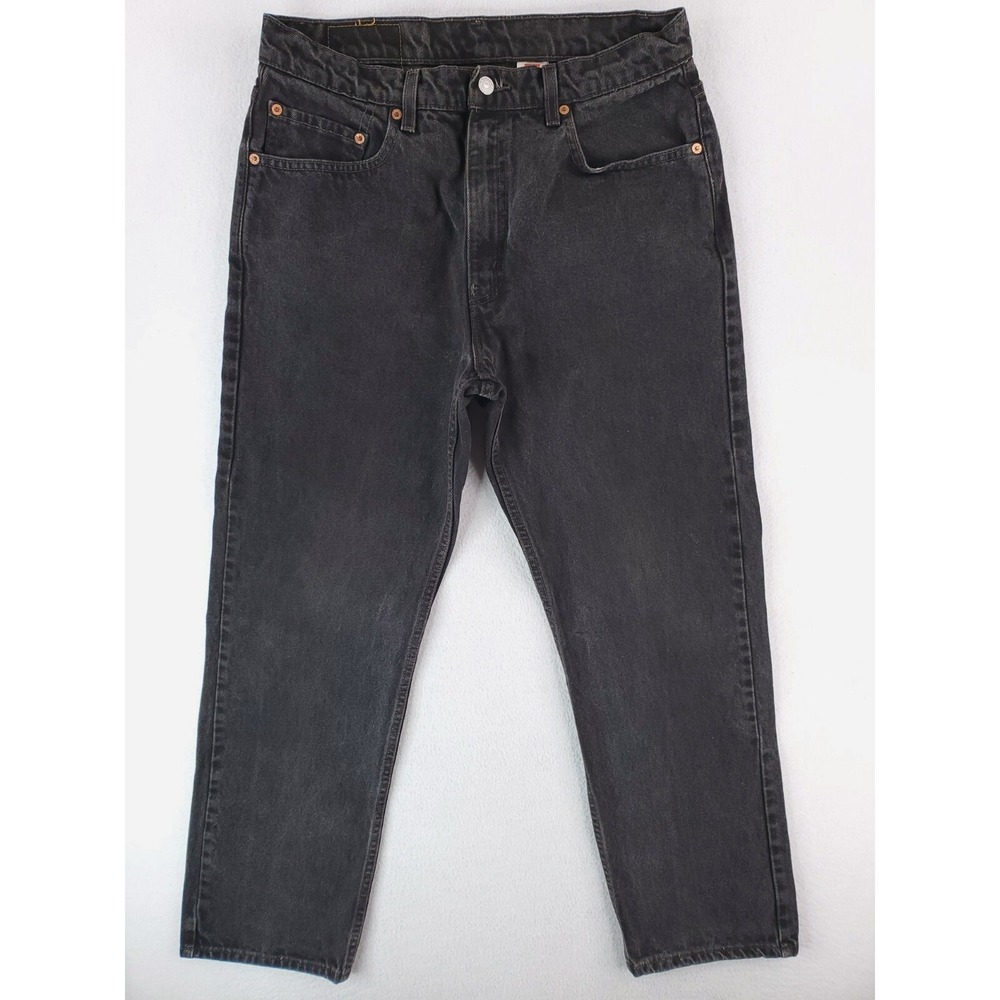 VTG Levis 505 Jeans Mens 34x30 Black Original Straight Button Fly Faded Grunge